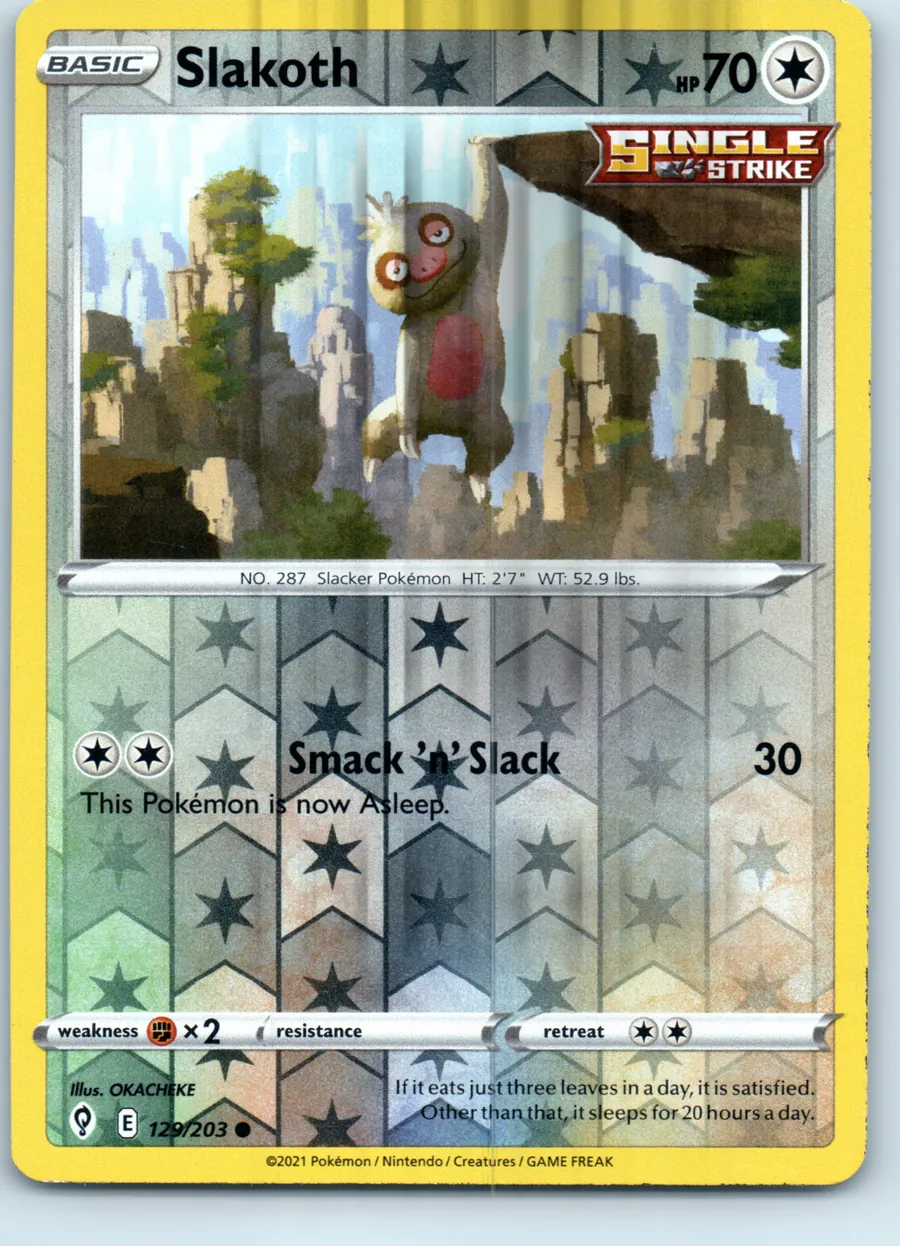 Slakoth 129/203 front, the actual card for sale