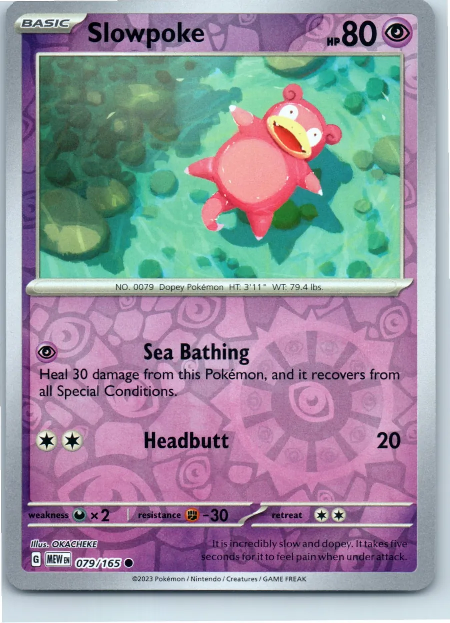 Slowpoke 079/165 front, the actual card for sale