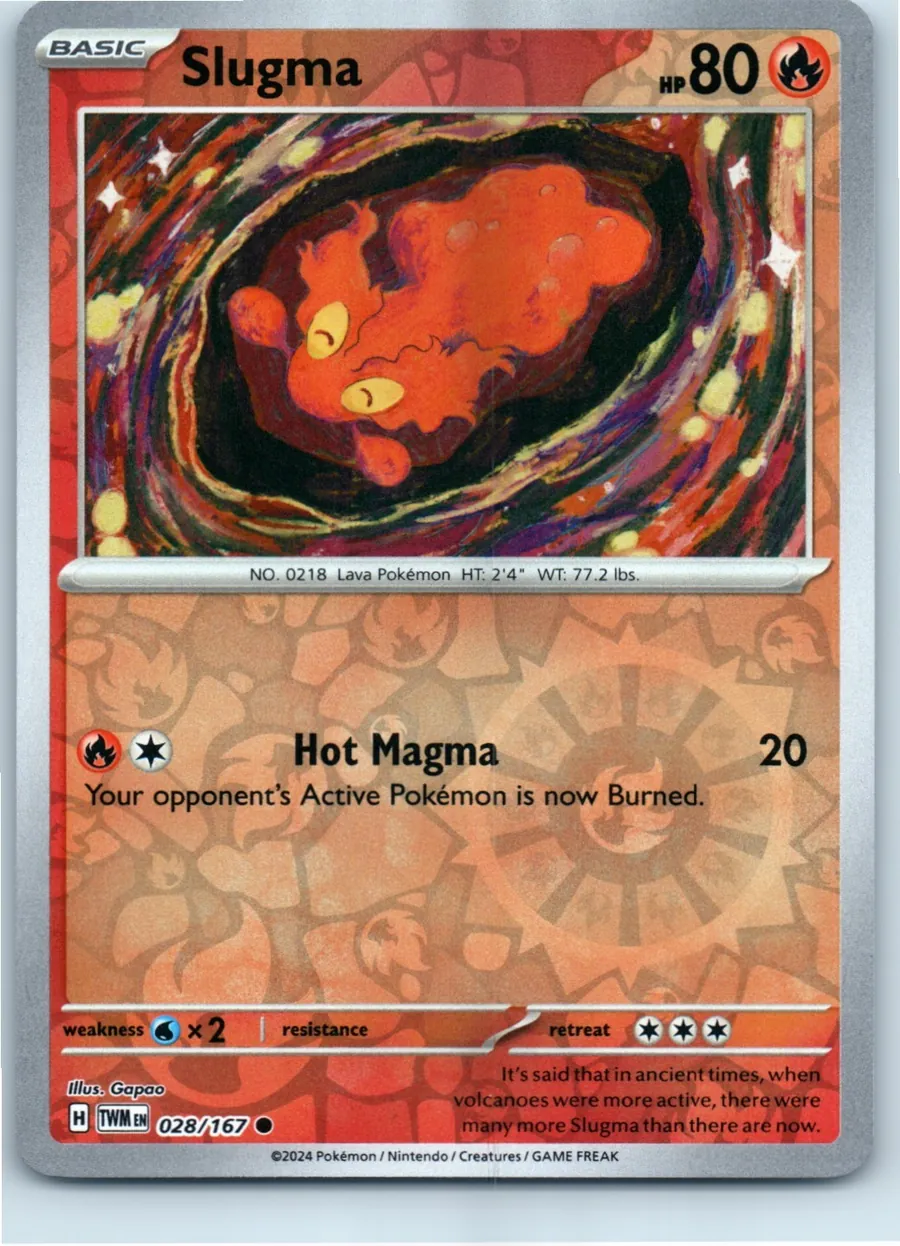 Slugma 028/167 front, the actual card for sale