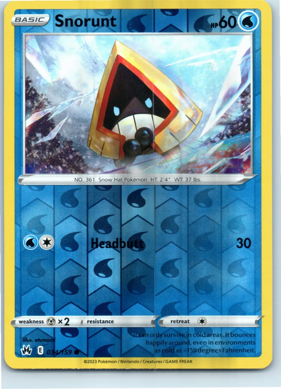 Snorunt 034/159 front, the actual card for sale