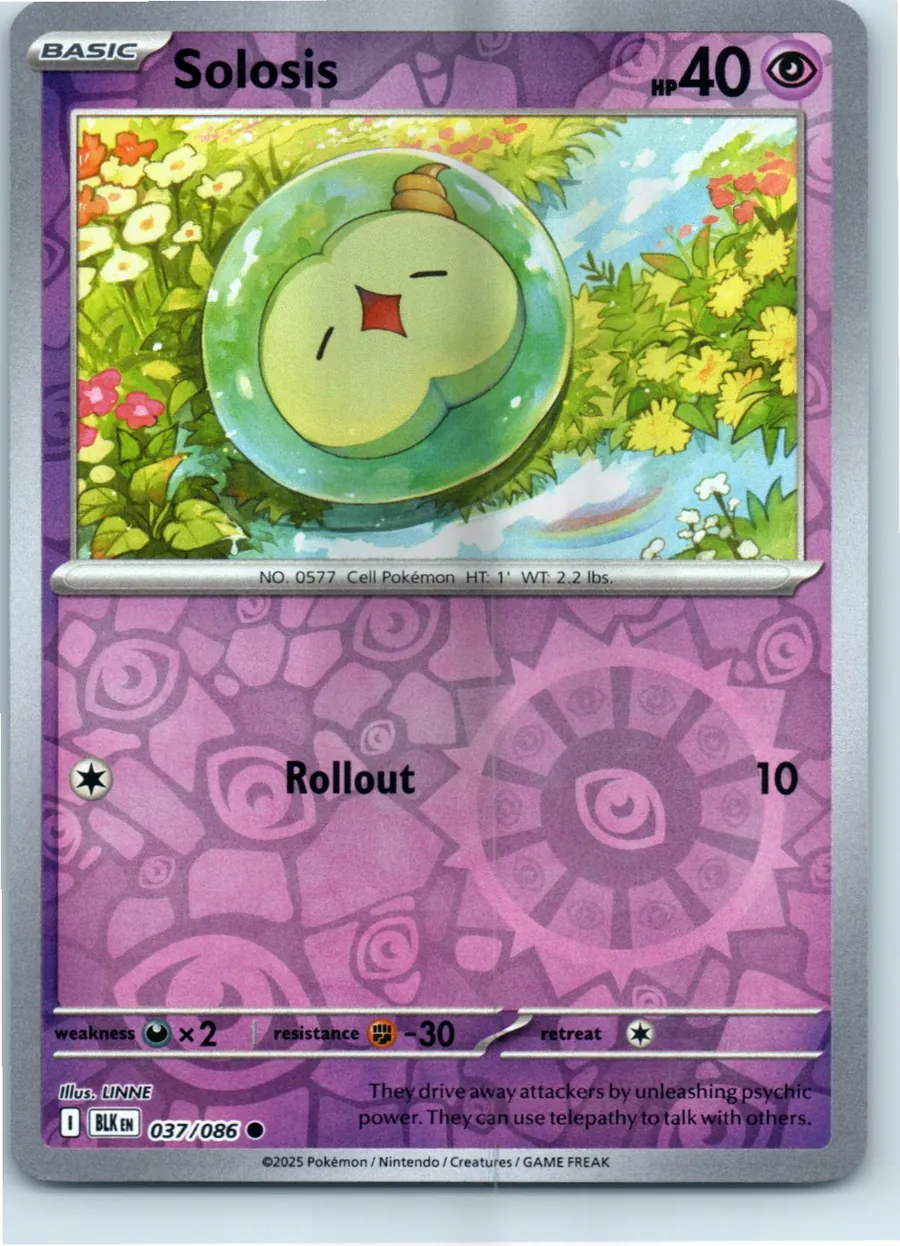 Solosis 037/086 front, the actual card for sale