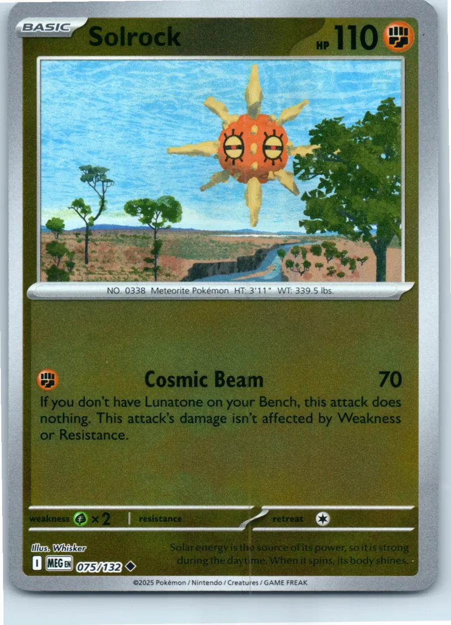 Solrock 075/132 front, the actual card for sale