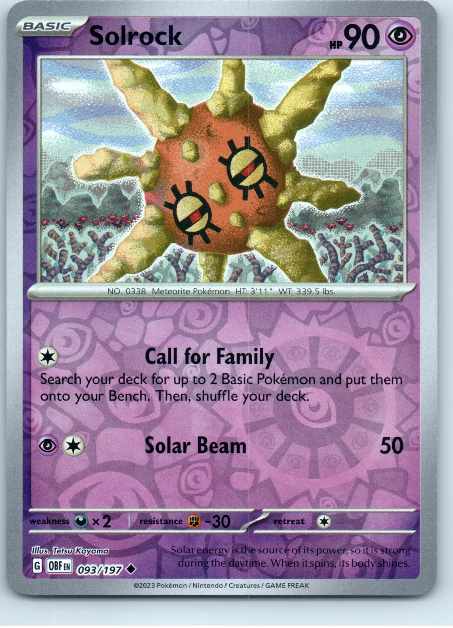 Solrock 093/197 front, the actual card for sale