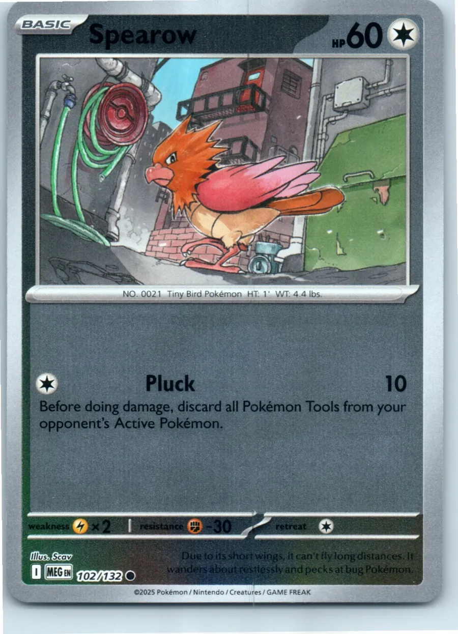 Spearow 102/132 front, the actual card for sale