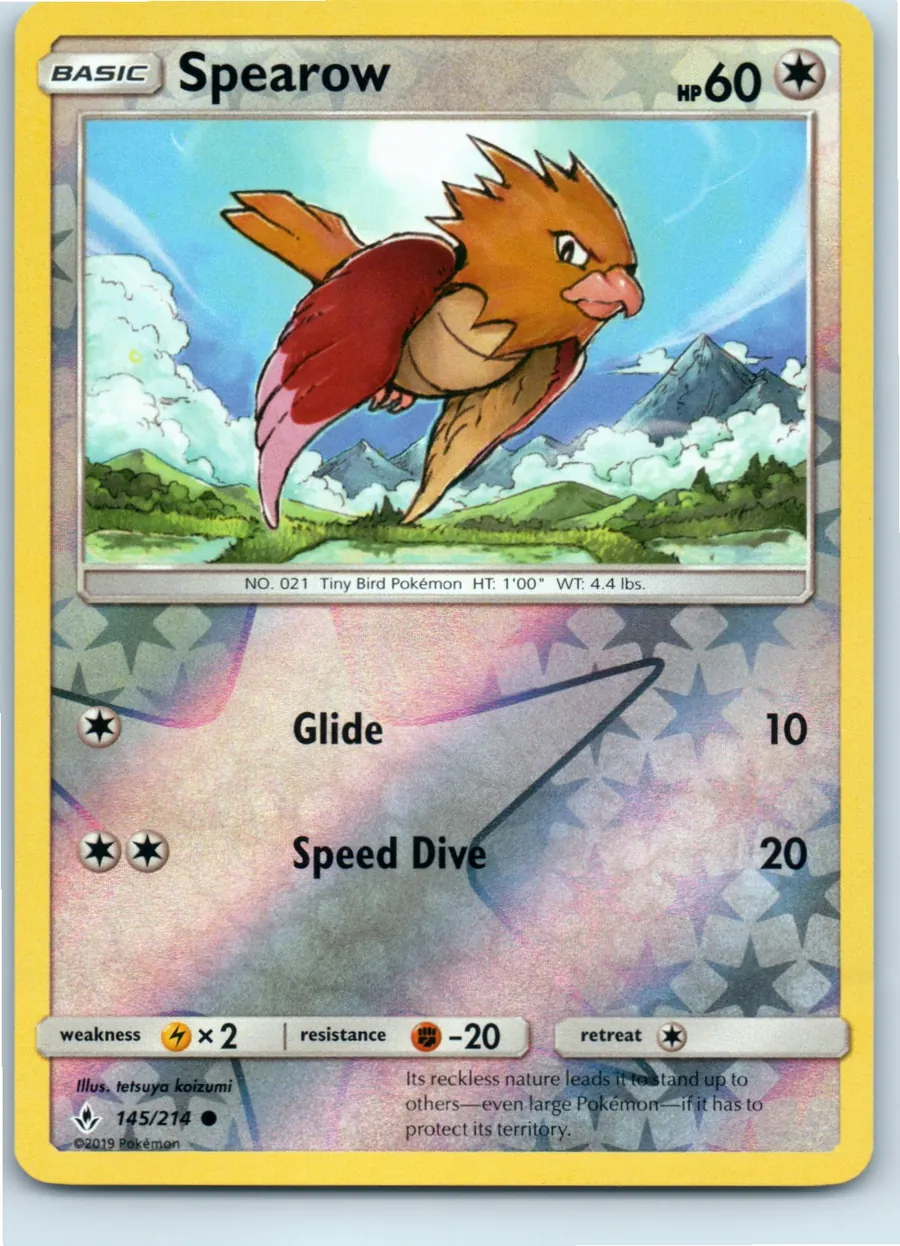 Spearow 145/214 front, the actual card for sale