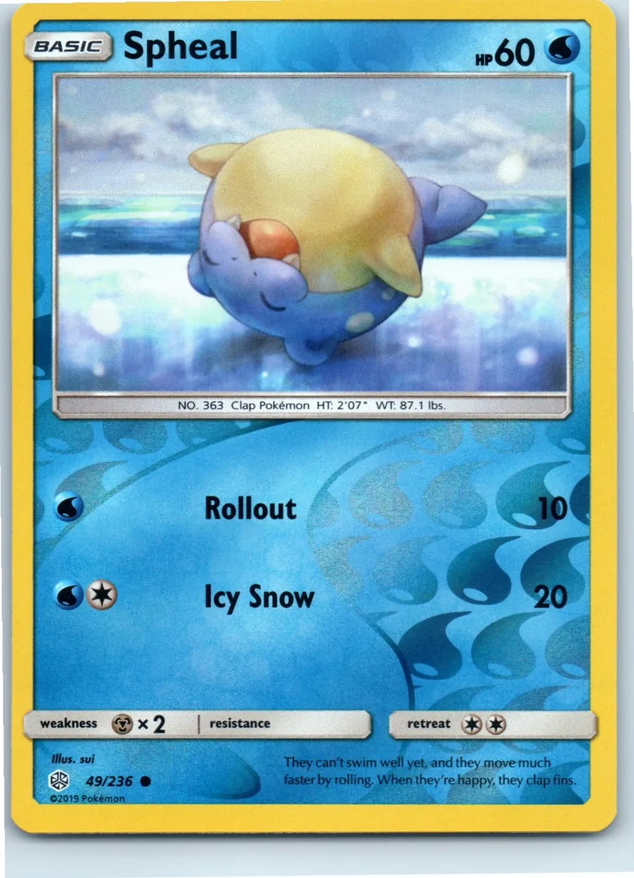 Spheal 49/236 front, the actual card for sale