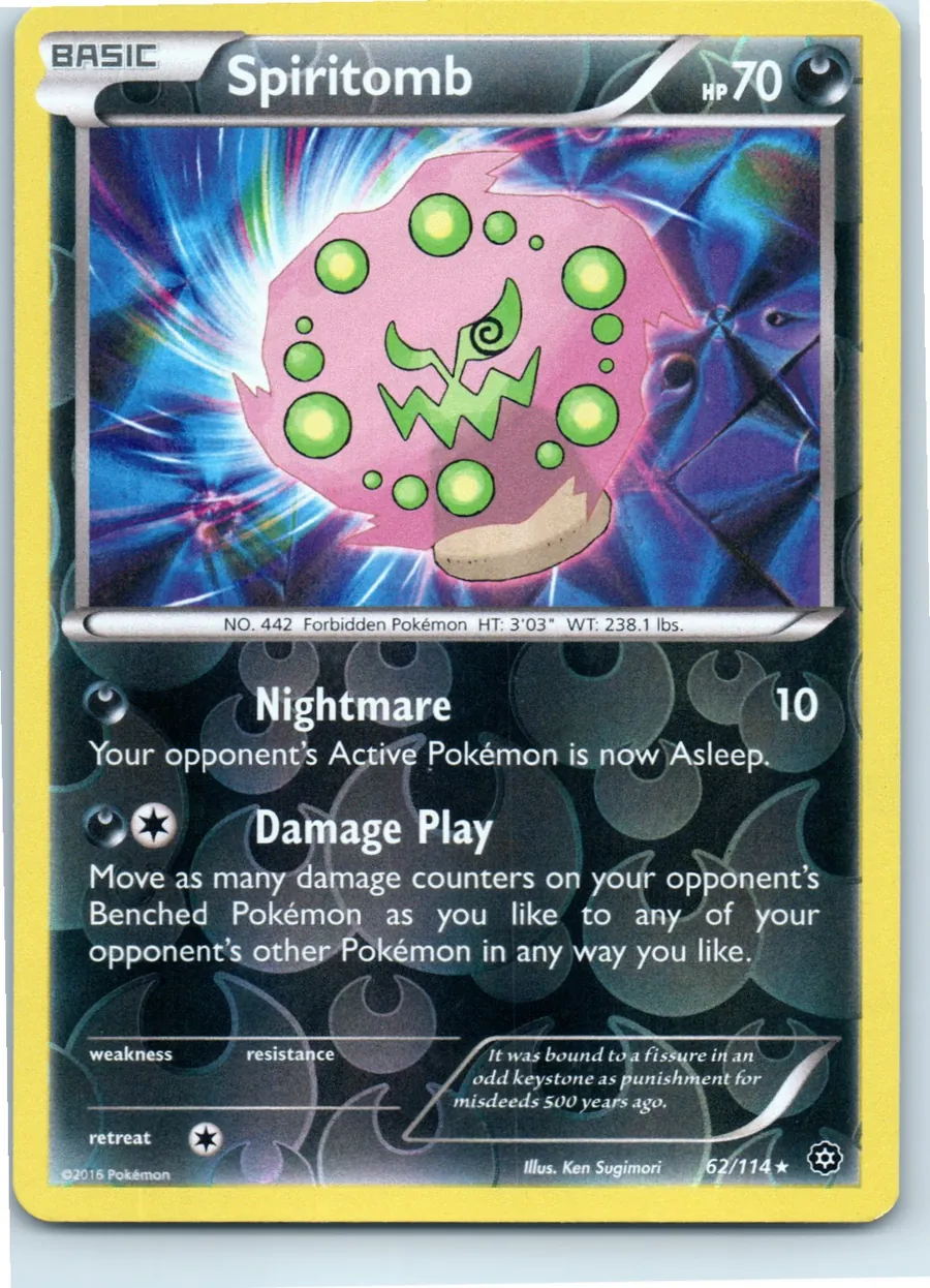 Spiritomb 62/114 front, the actual card for sale