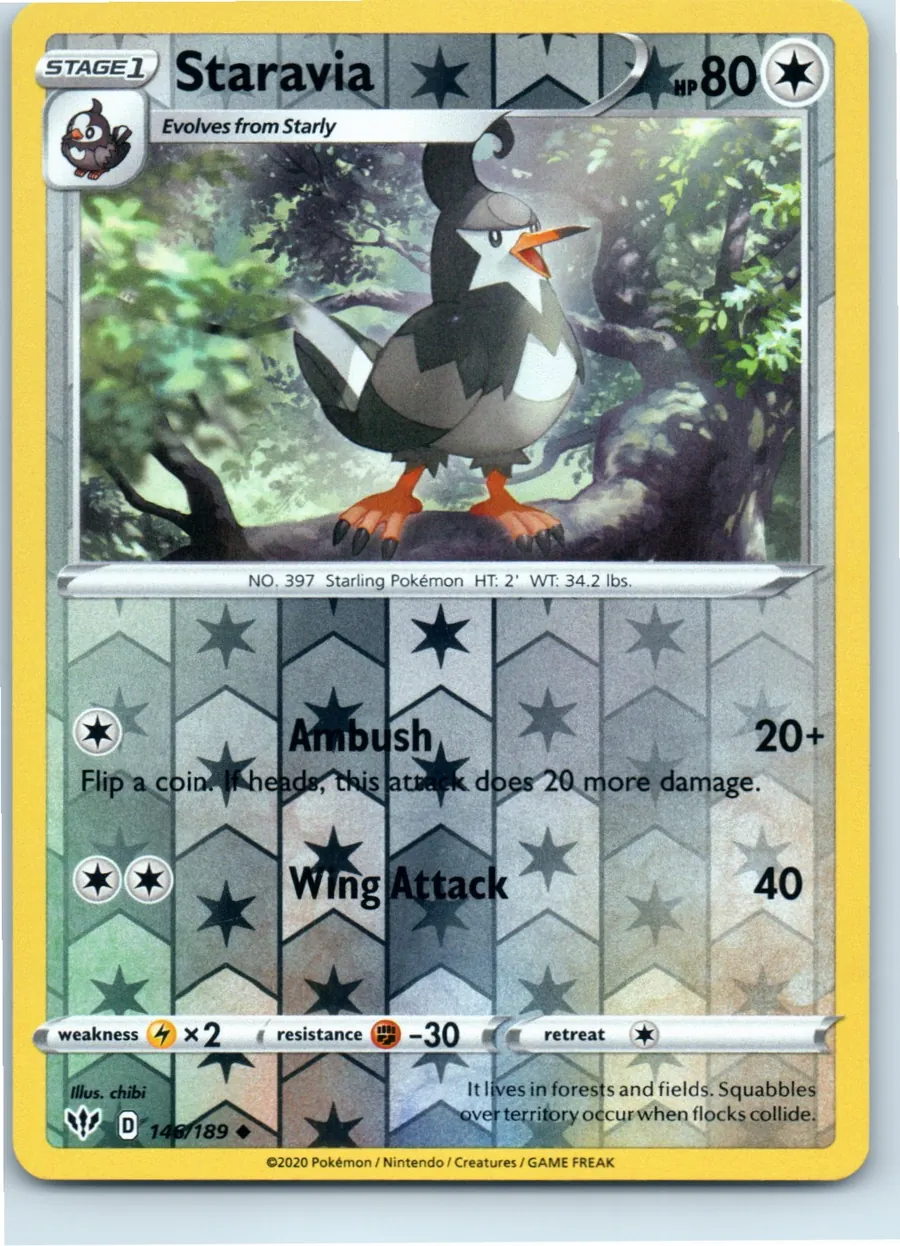 Staravia 146/189 front, the actual card for sale