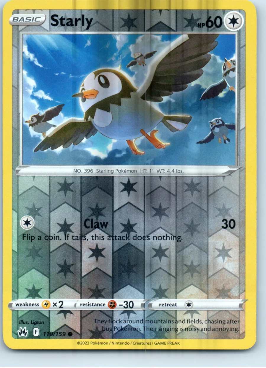 Starly 110/159 front, the actual card for sale