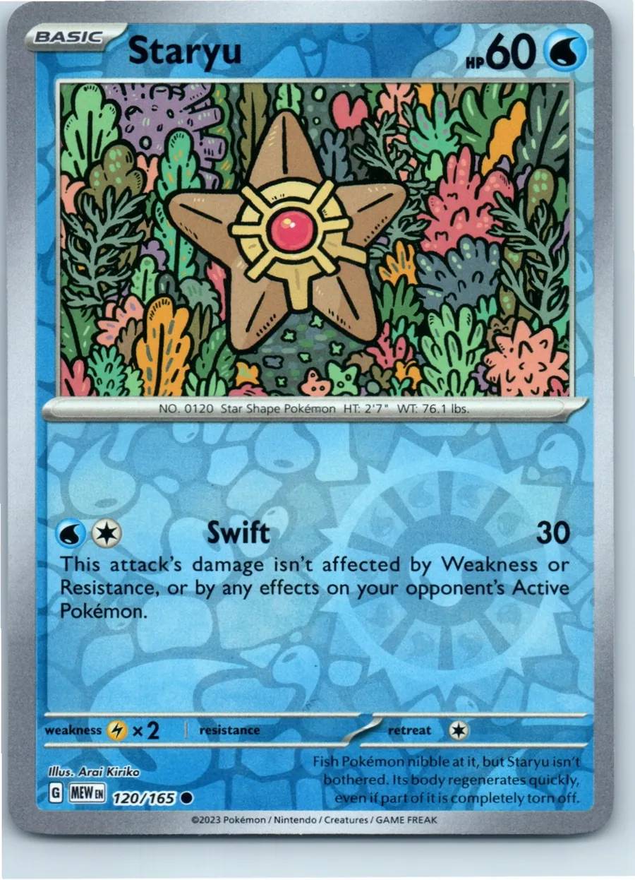 Staryu 120/165 front, the actual card for sale