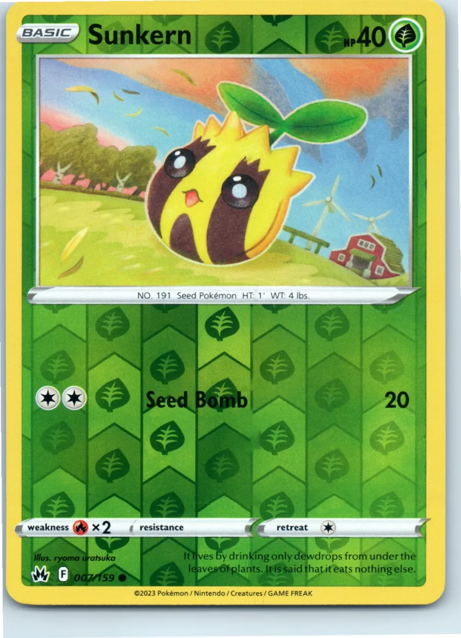 Sunkern 007/159 front, the actual card for sale