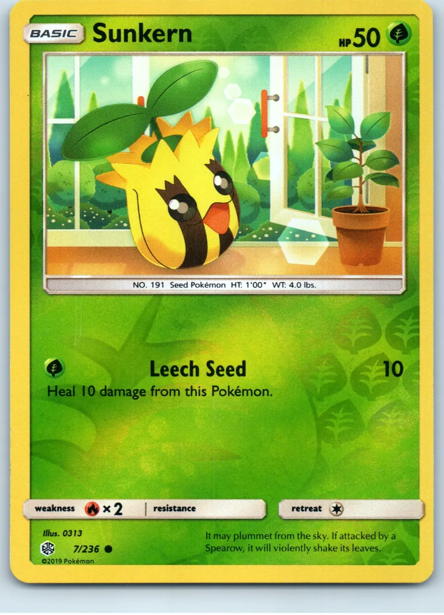 Sunkern 7/236 front, the actual card for sale