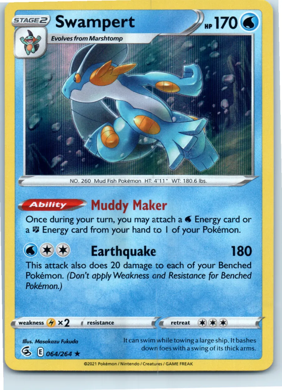 Swampert 064/264 front, the actual card for sale