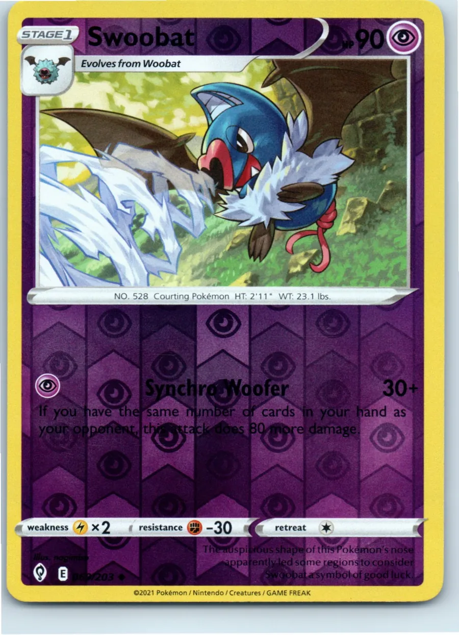 Swoobat 069/203 front, the actual card for sale
