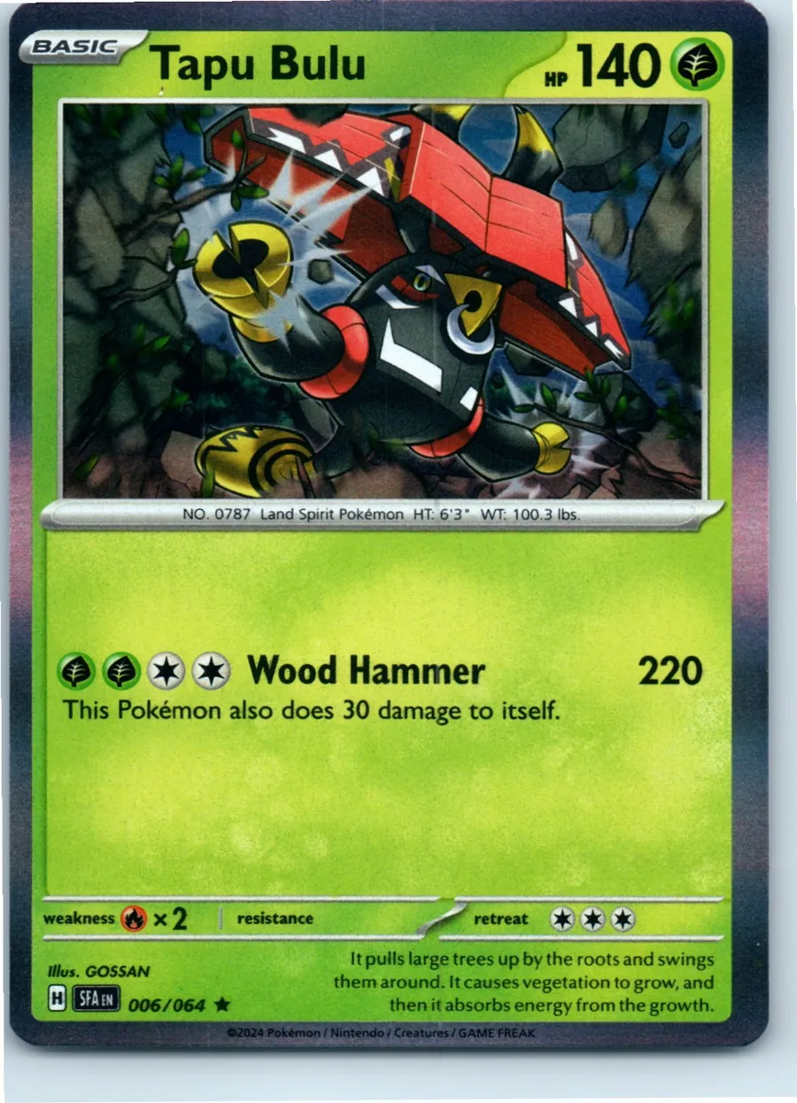 Tapu Bulu 006/064 front, the actual card for sale
