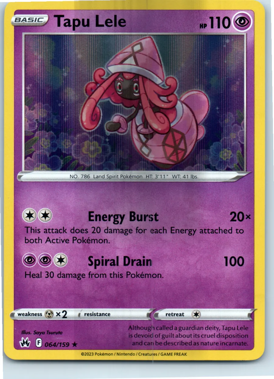 Tapu Lele 064/159 front, the actual card for sale