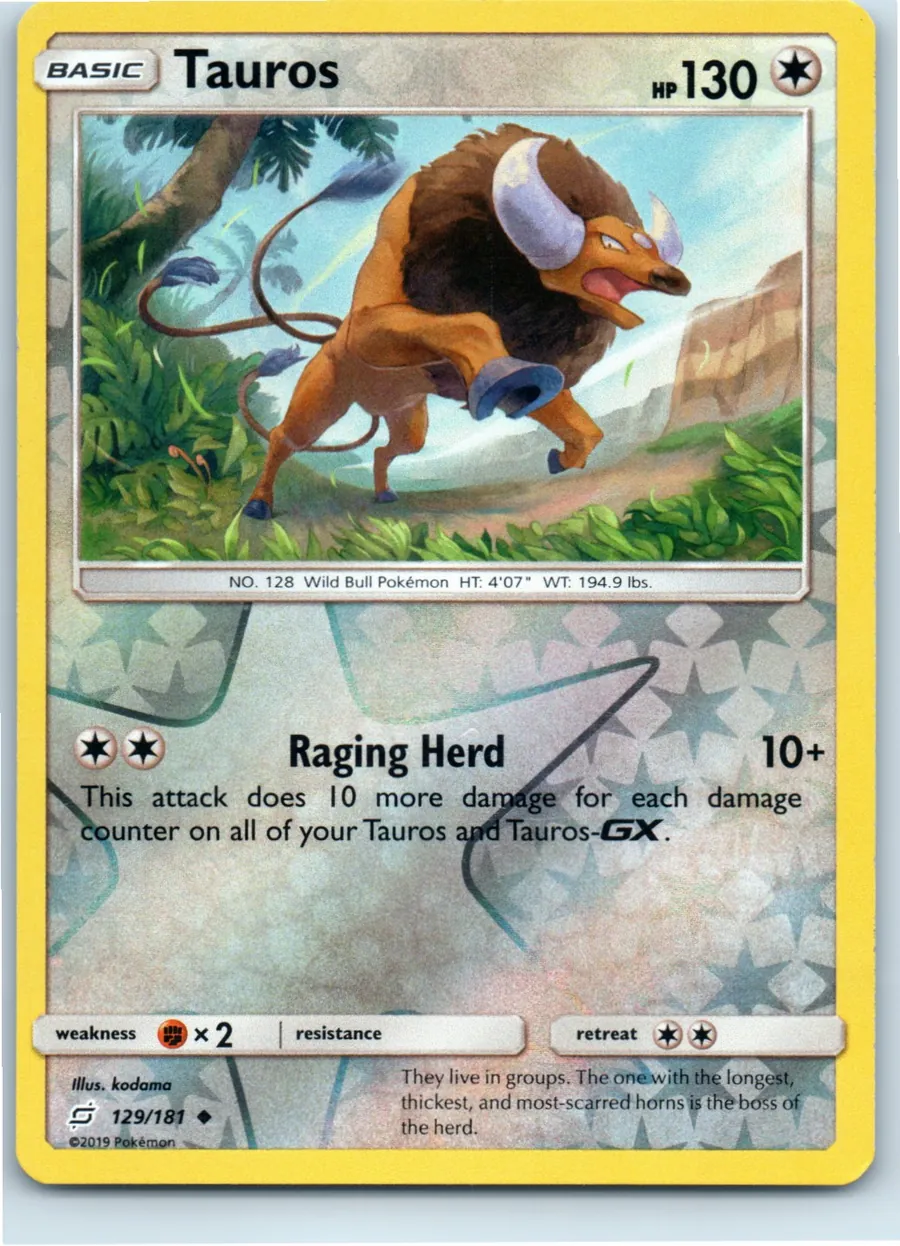 Tauros 129/181 front, the actual card for sale