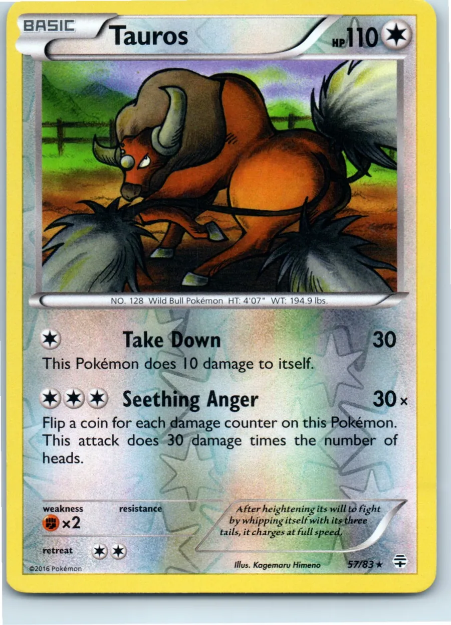 Tauros 57/83 front, the actual card for sale