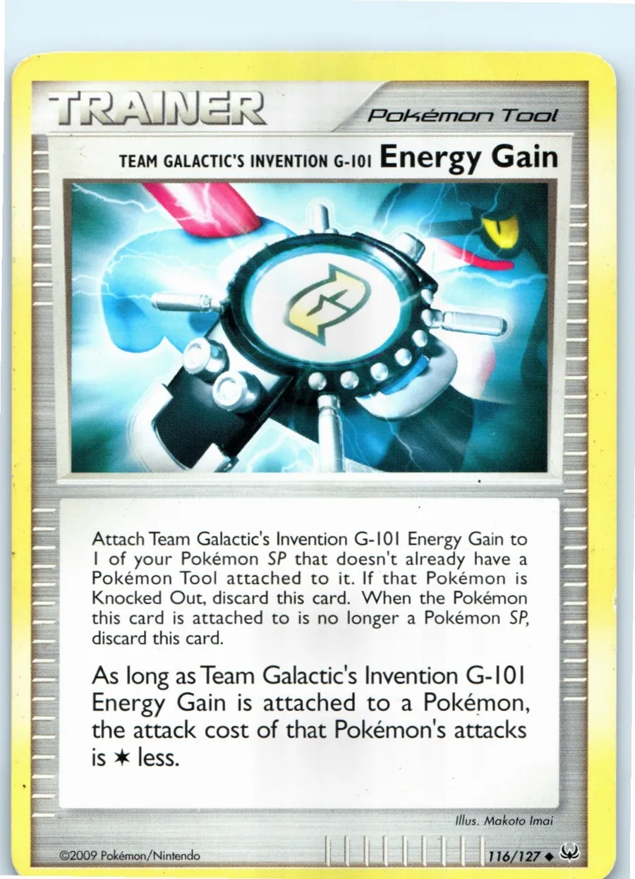 Team Galactic's Invention G-101 Energy Gain 116/127 front, the actual card for sale
