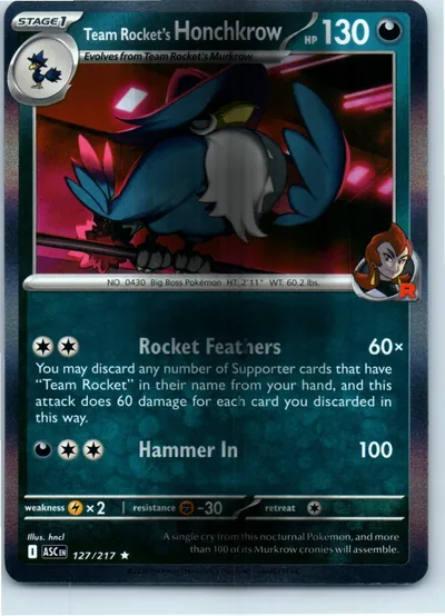 Team Rocket's Honchkrow 127/217