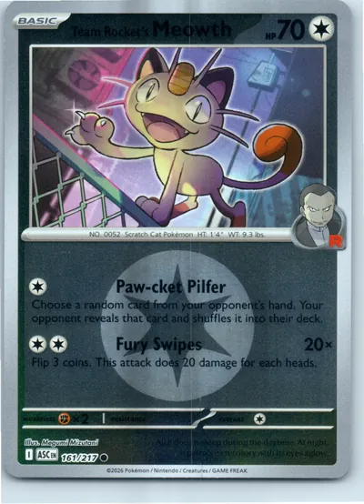 Team Rocket's Meowth (Energy Symbol Pattern) 161/217