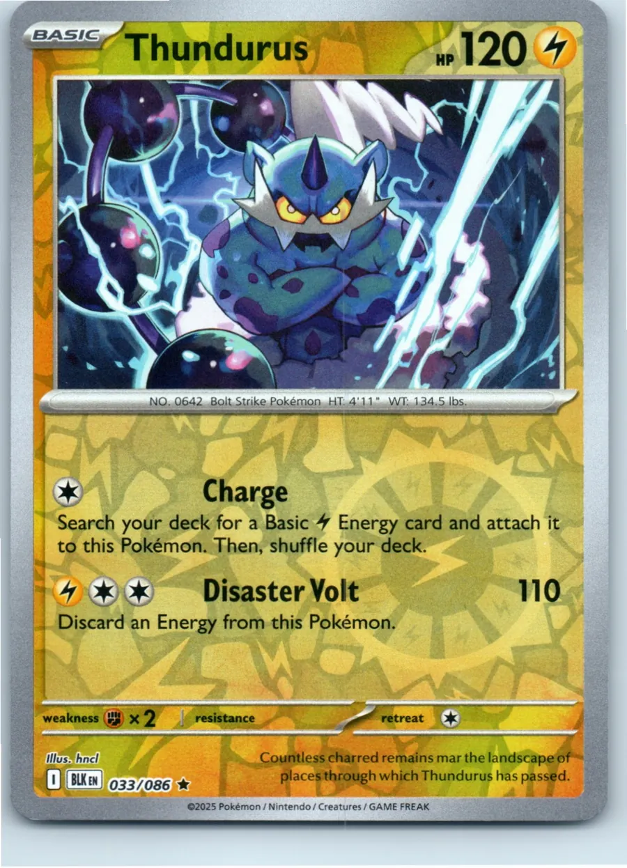 Thundurus 033/086 front, the actual card for sale