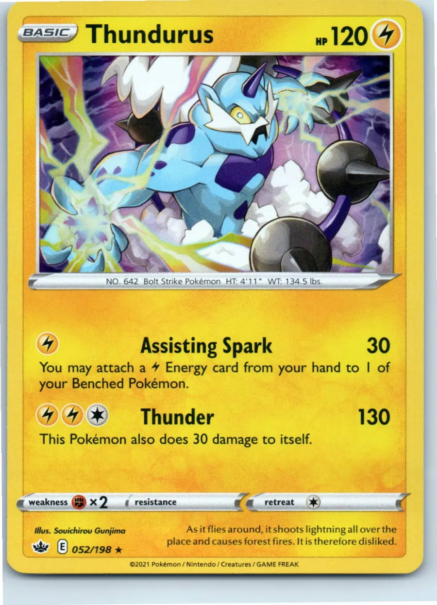 Thundurus 052/198 front, the actual card for sale