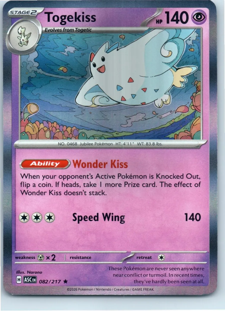 Togekiss 082/217 front, the actual card for sale