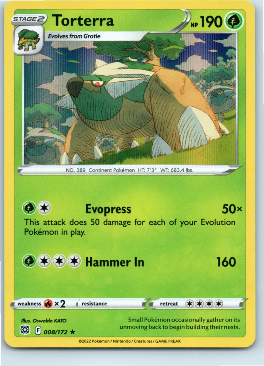 Torterra 008/172 front, the actual card for sale