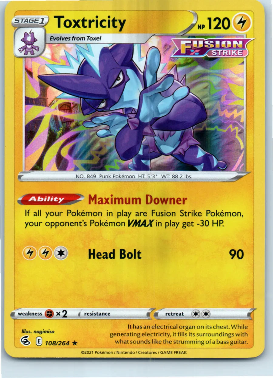Toxtricity 108/264 front, the actual card for sale