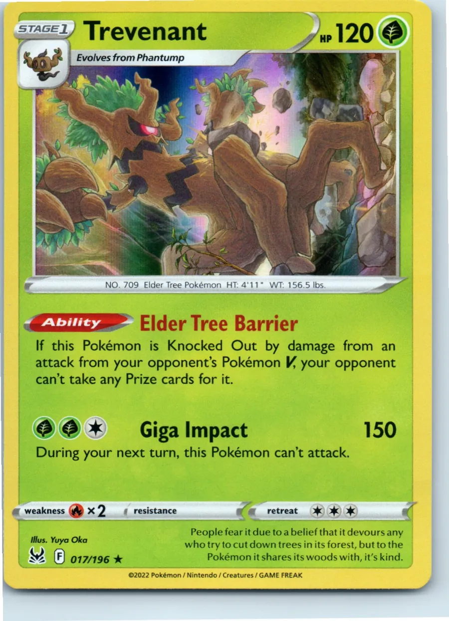Trevenant 017/196 front, the actual card for sale