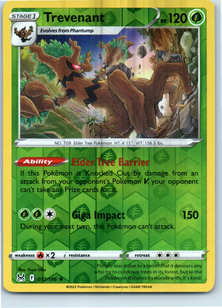 Trevenant 017/196 front, the actual card for sale