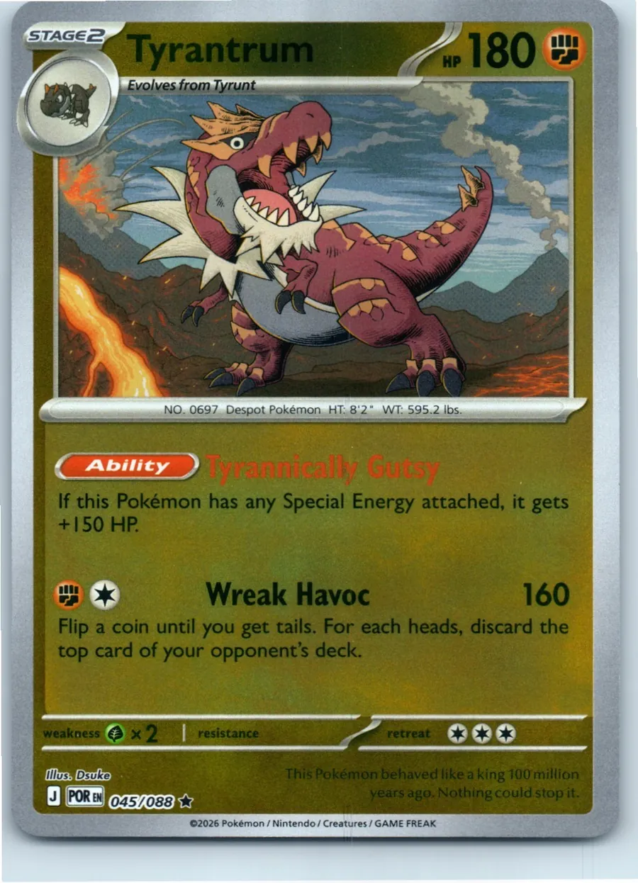 Tyrantrum 045/088 front, the actual card for sale
