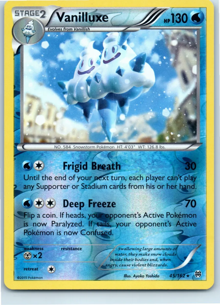 Vanilluxe 45/162 front, the actual card for sale