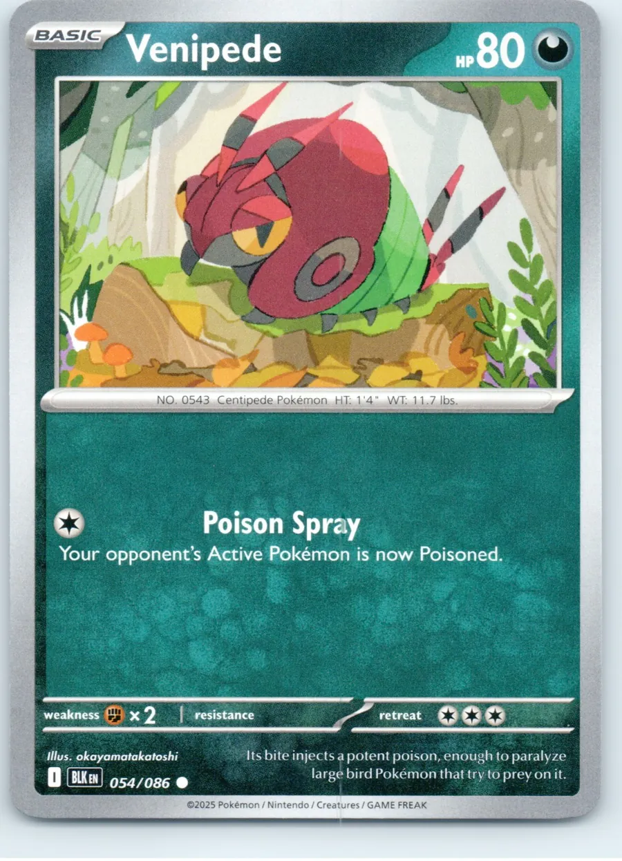 Venipede 054/086 front, the actual card for sale