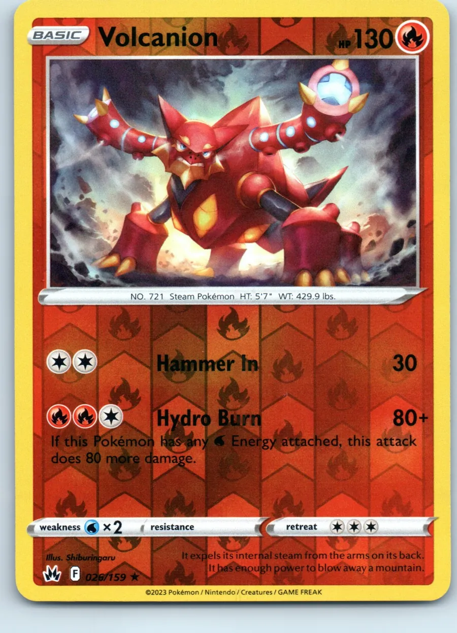Volcanion 026/159 front, the actual card for sale
