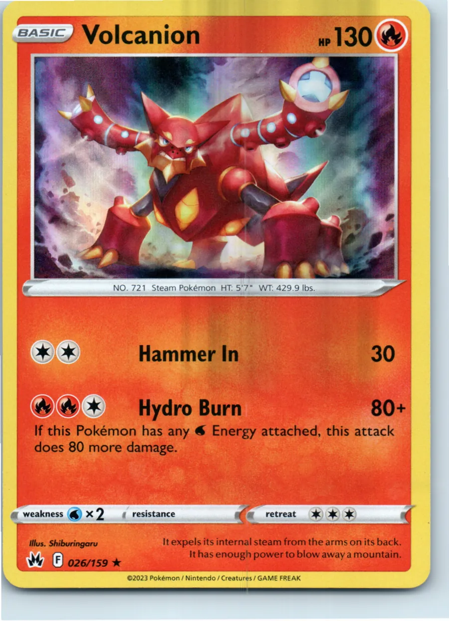 Volcanion 026/159 front, the actual card for sale