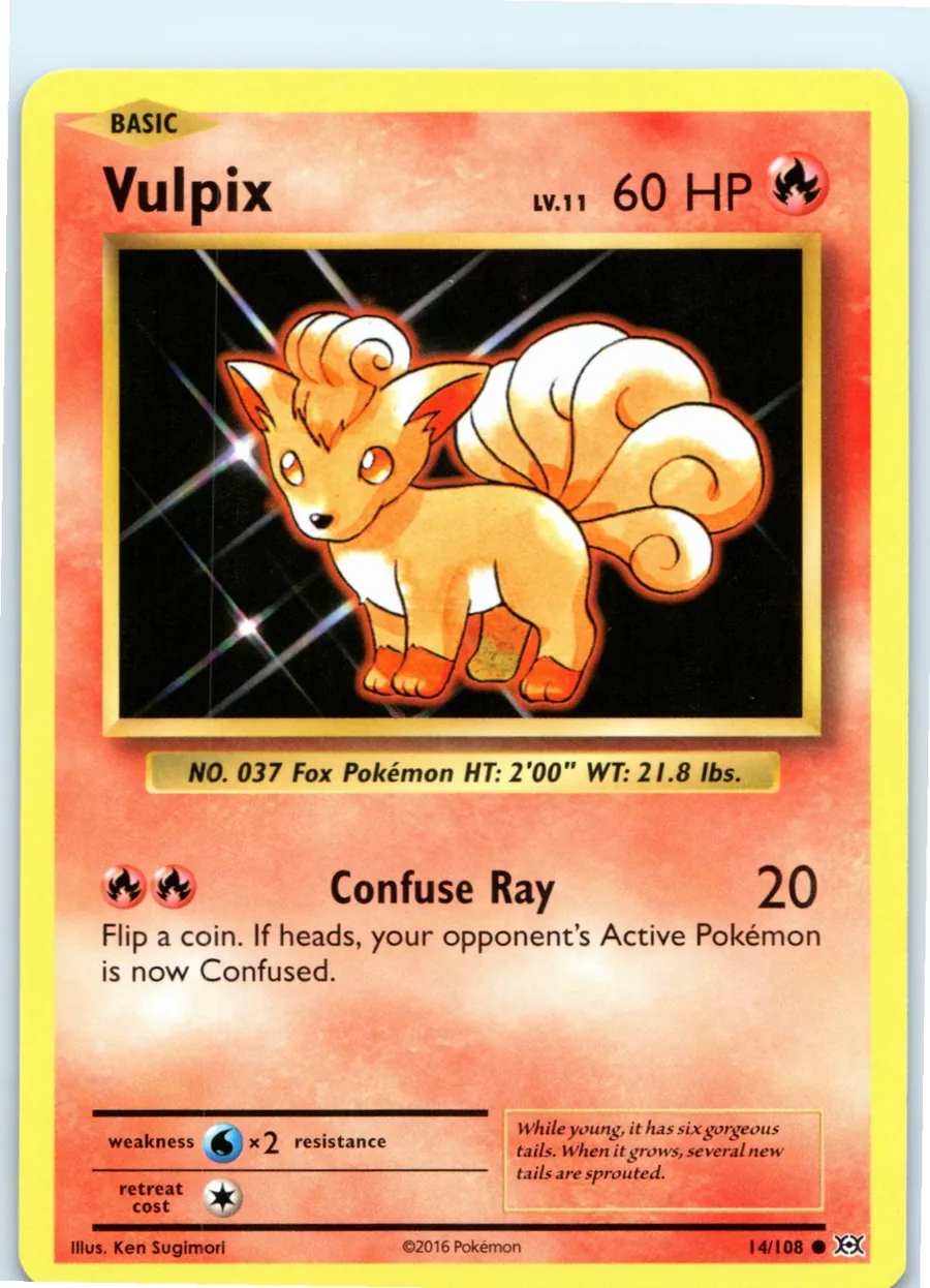 Vulpix 14/108 front, the actual card for sale