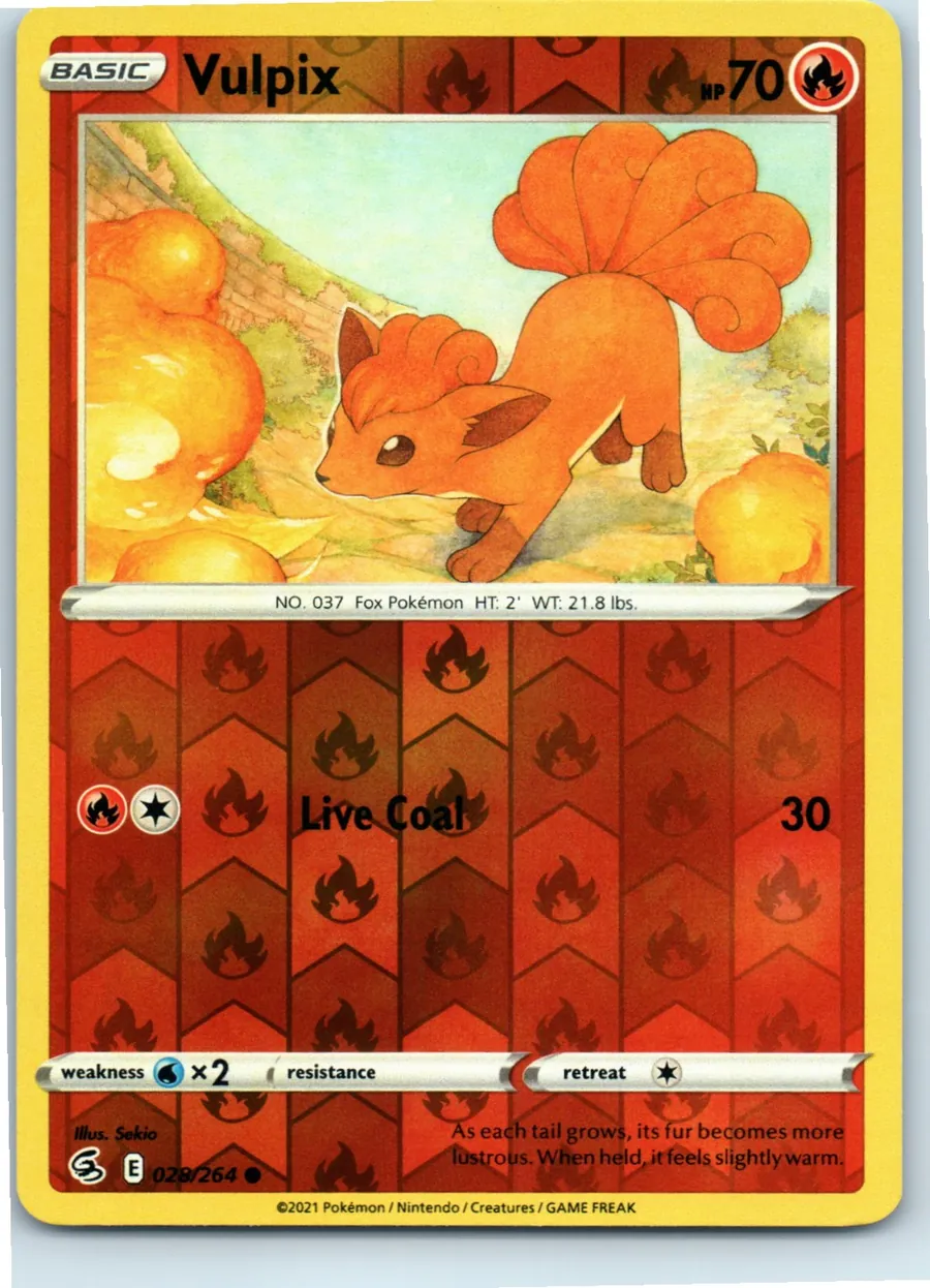 Vulpix 028/264 front, the actual card for sale