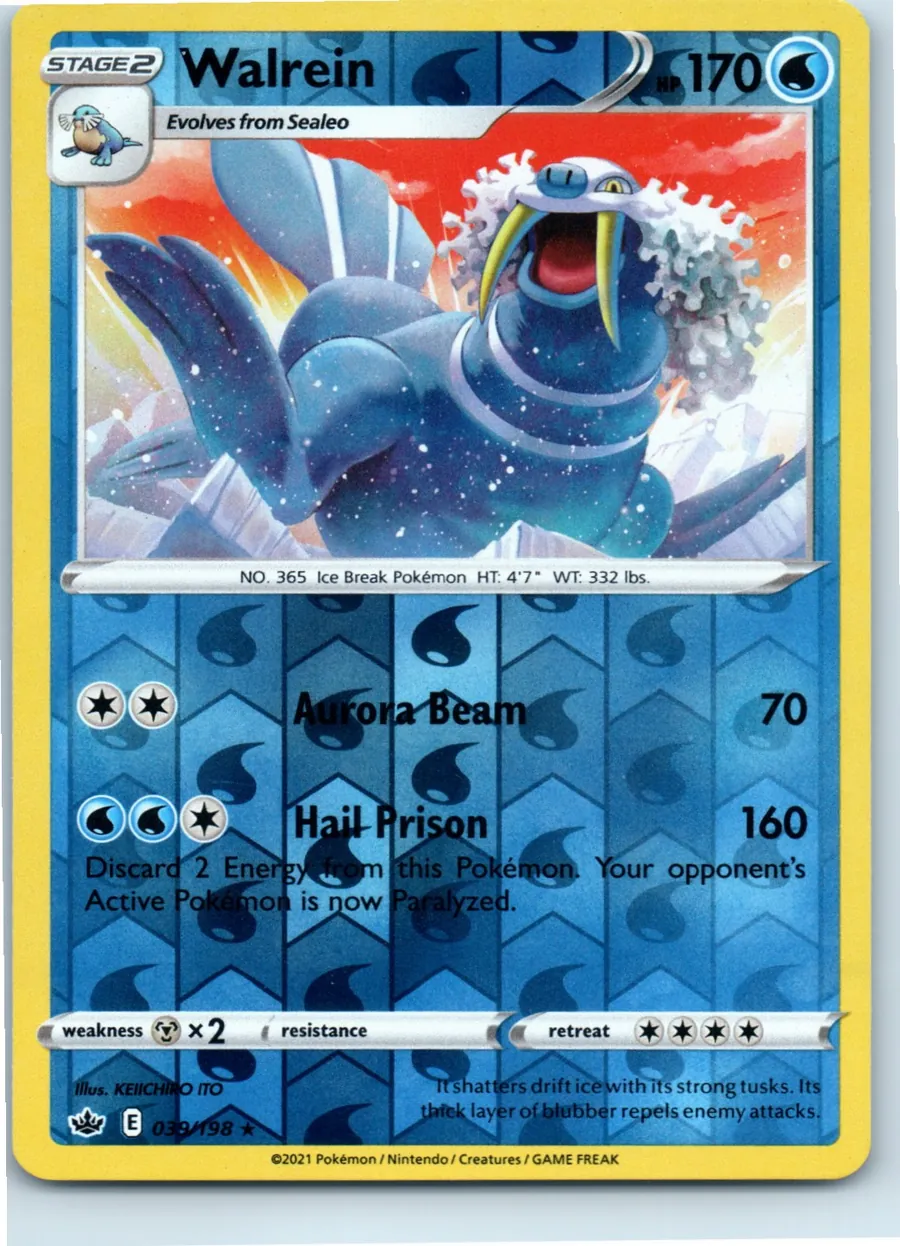 Walrein 039/198 front, the actual card for sale