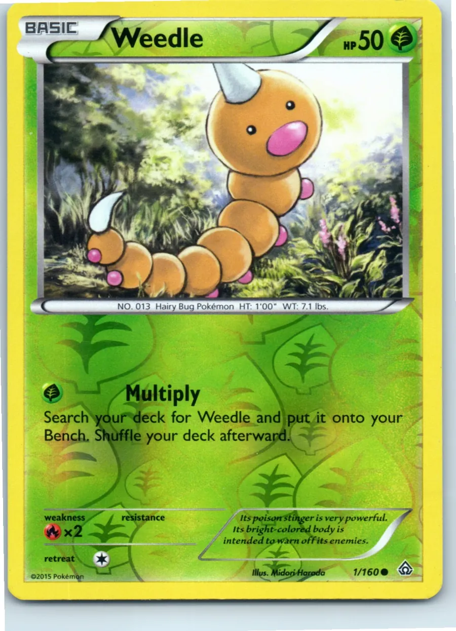 Weedle 1/160 front, the actual card for sale