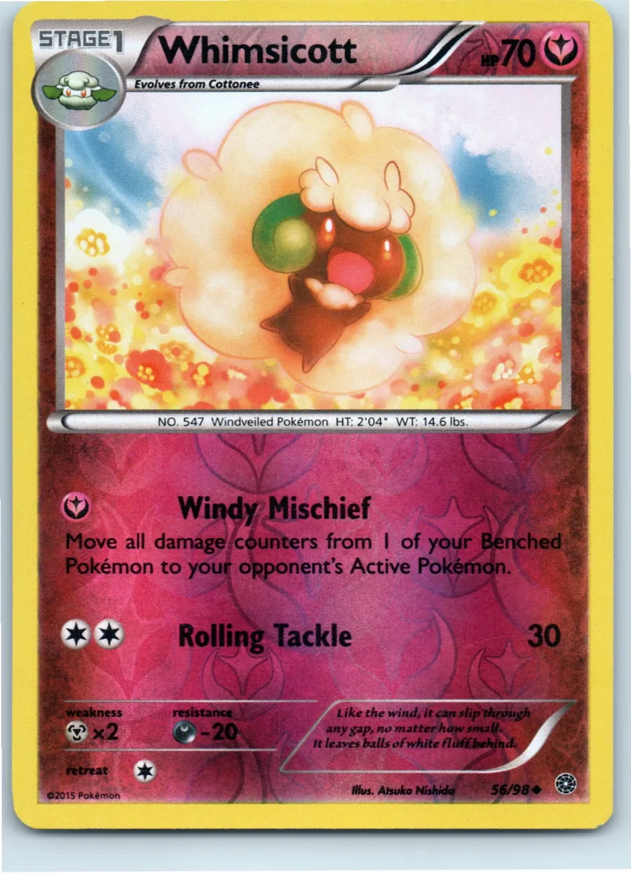 Whimsicott 56/98 front, the actual card for sale