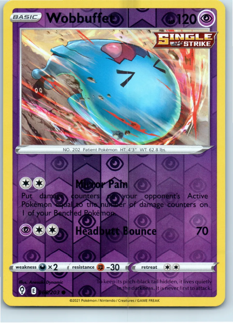 Wobbuffet 066/203 front, the actual card for sale