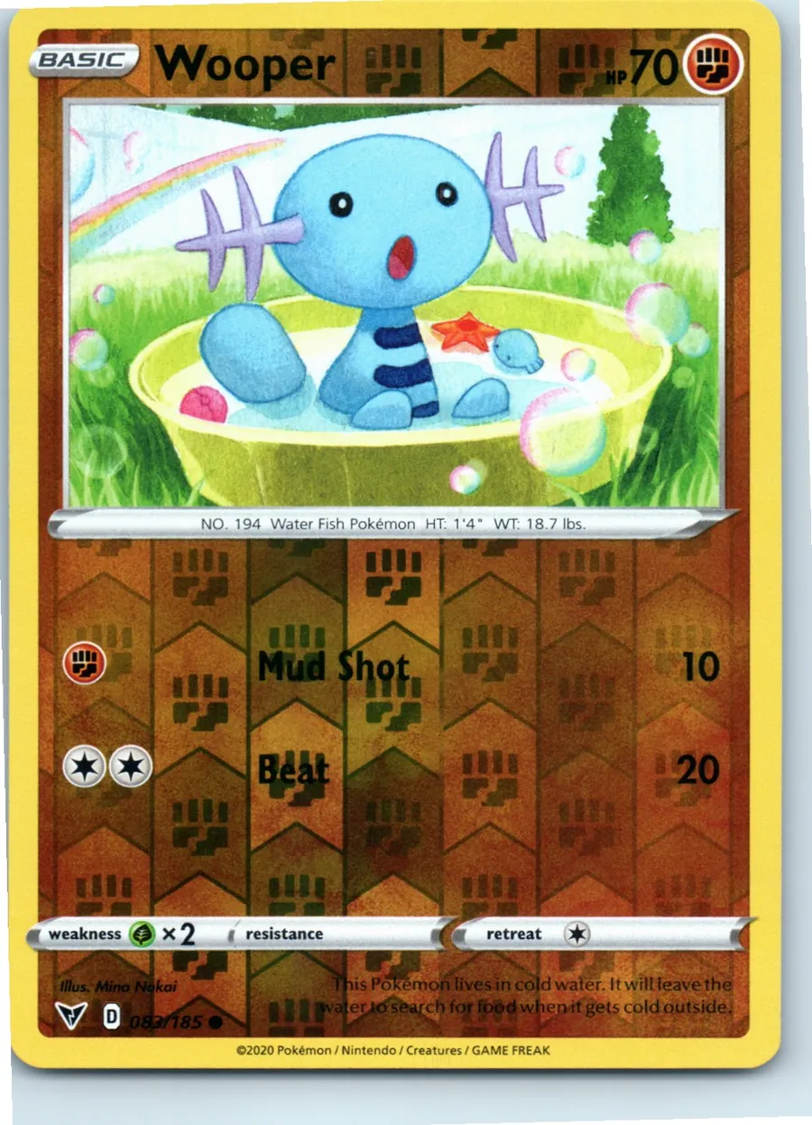 Wooper 083/185 front, the actual card for sale