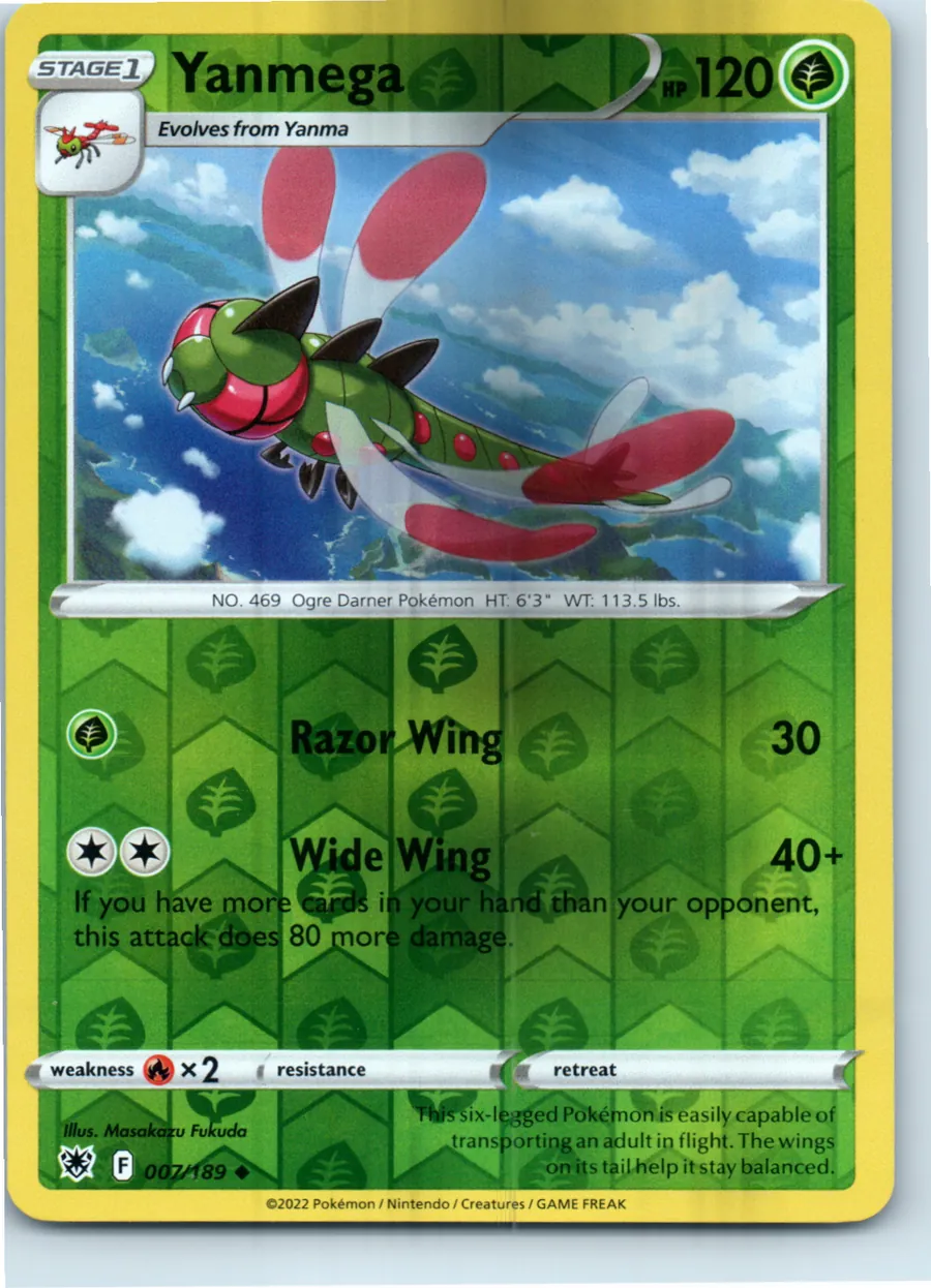 Yanmega 007/189 front, the actual card for sale