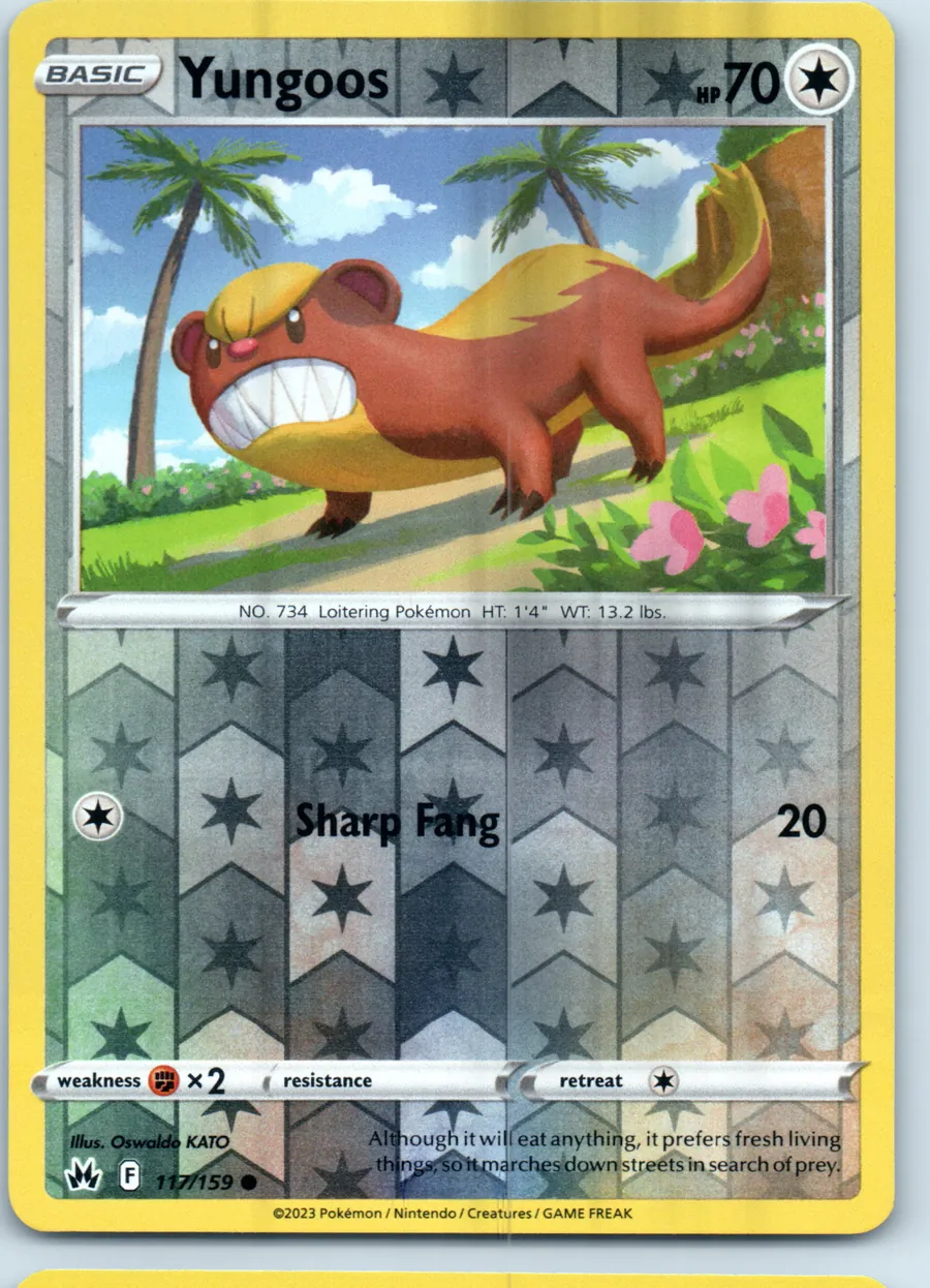 Yungoos 117/159 front, the actual card for sale