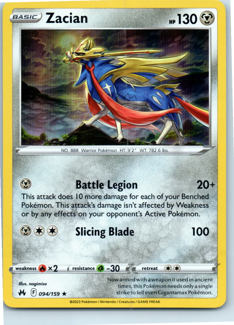 Zacian 094/159 front, the actual card for sale