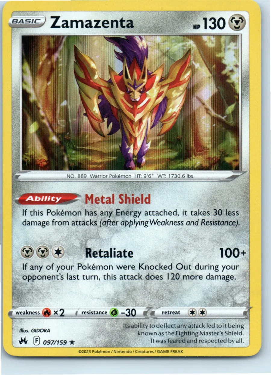 Zamazenta 097/159 front, the actual card for sale