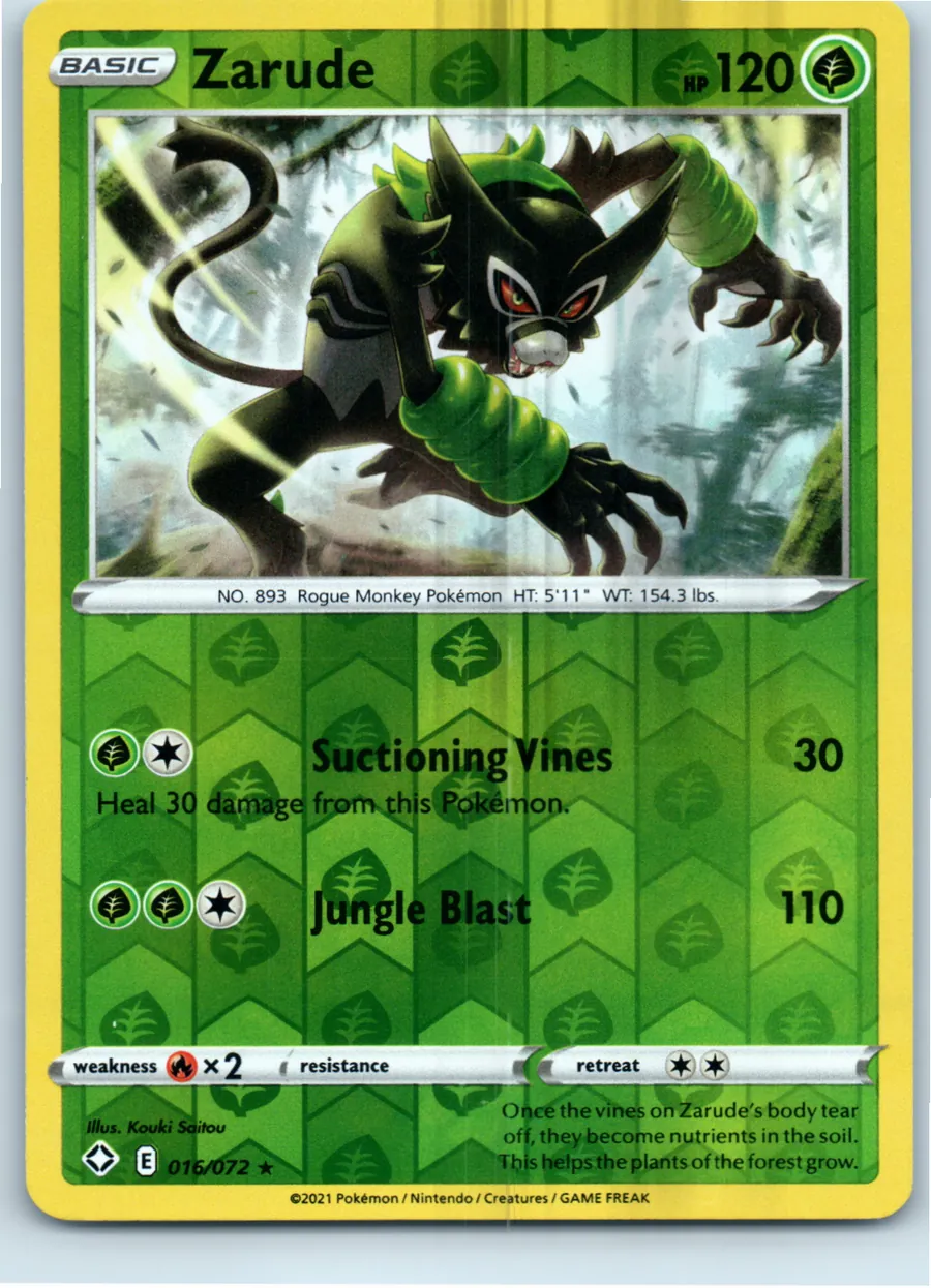 Zarude 016/072 front, the actual card for sale