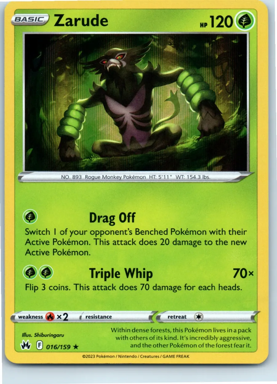 Zarude 016/159 front, the actual card for sale